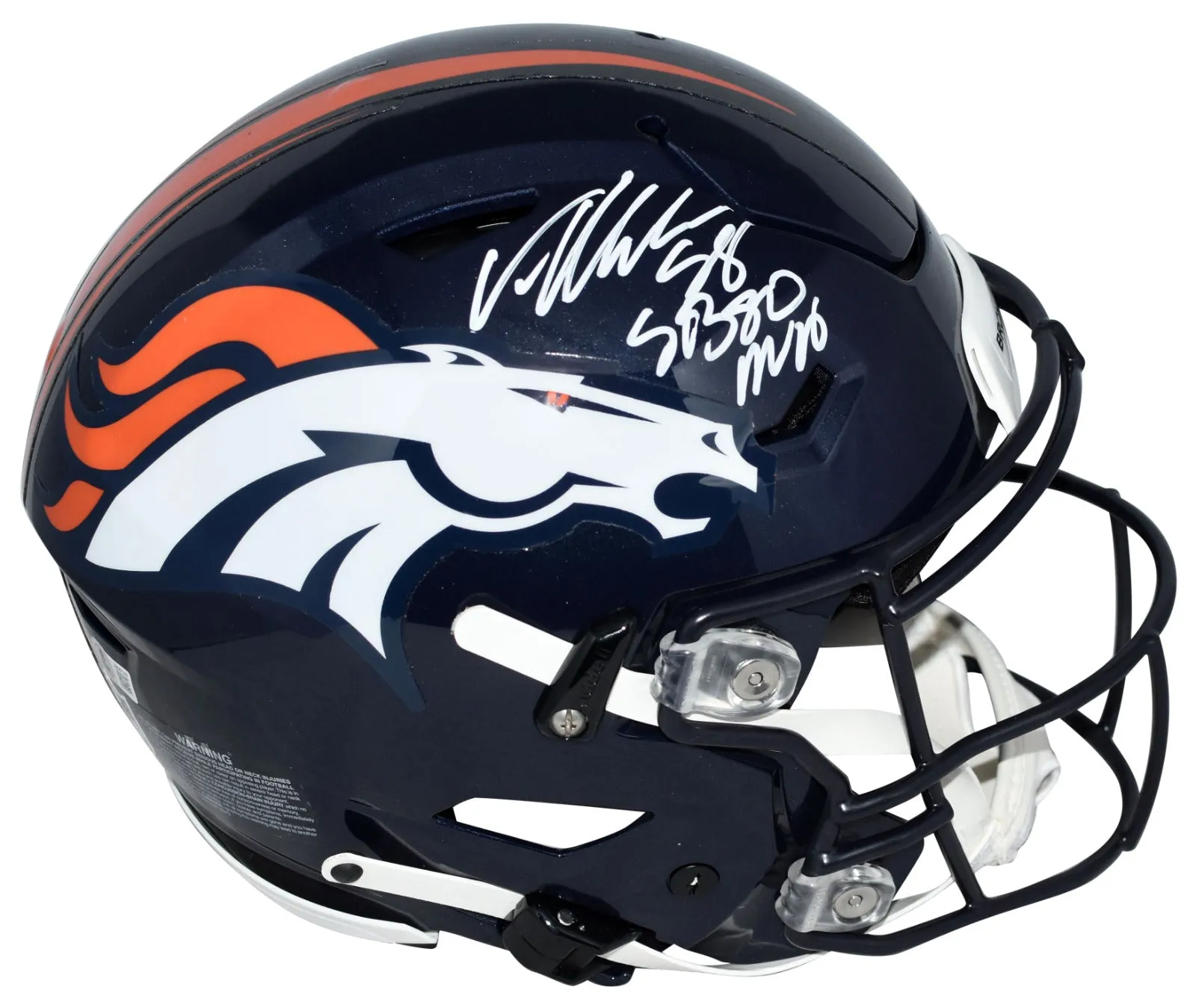 VON MILLER SIGNED DENVER BRONCOS AUTHENTIC SPEEDFLEX HELMET W/ SB 50 MVP