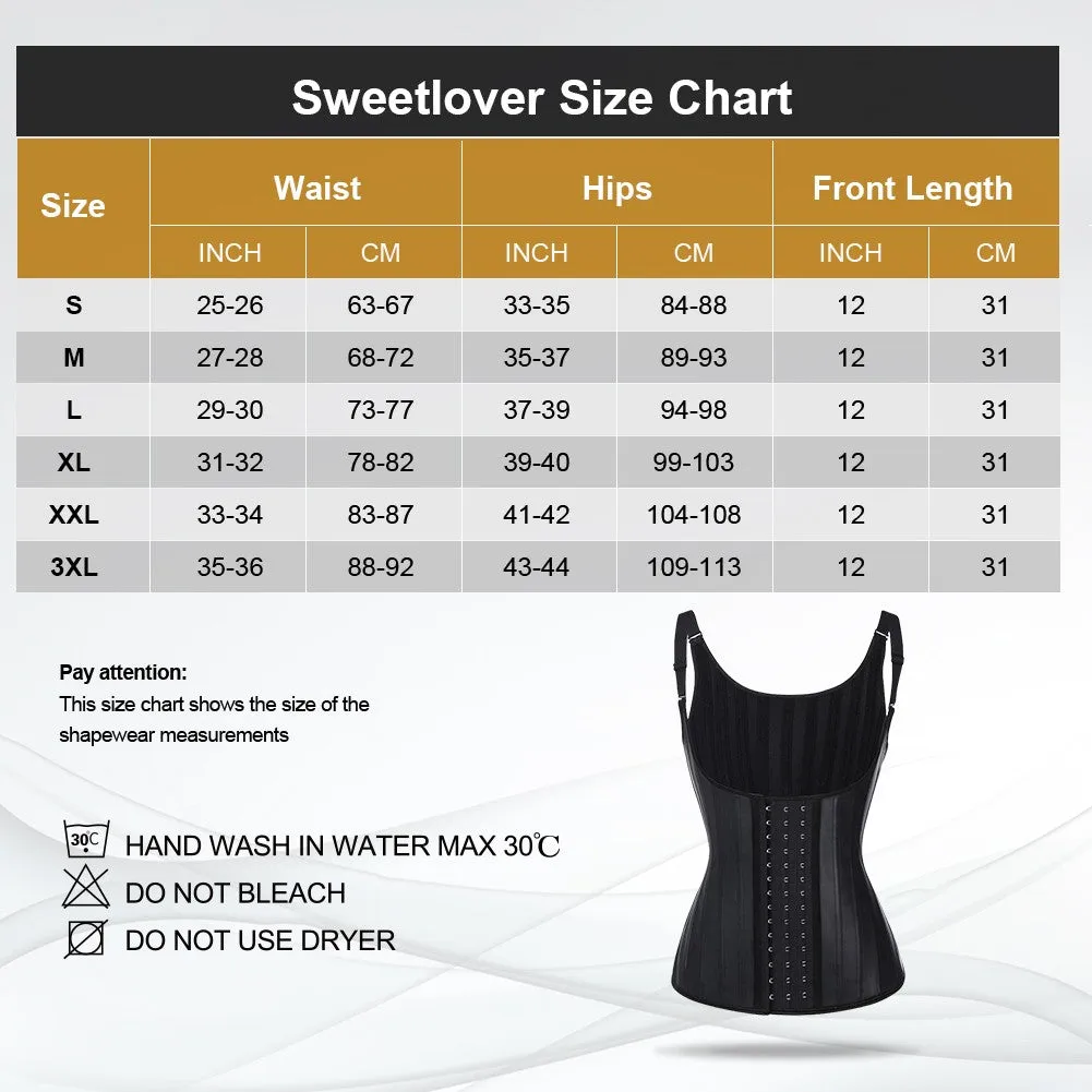Waist Trainer Latex Body Shaper Vest  25 Steel Bone