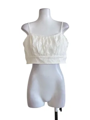 White Lace Sweetheart Top