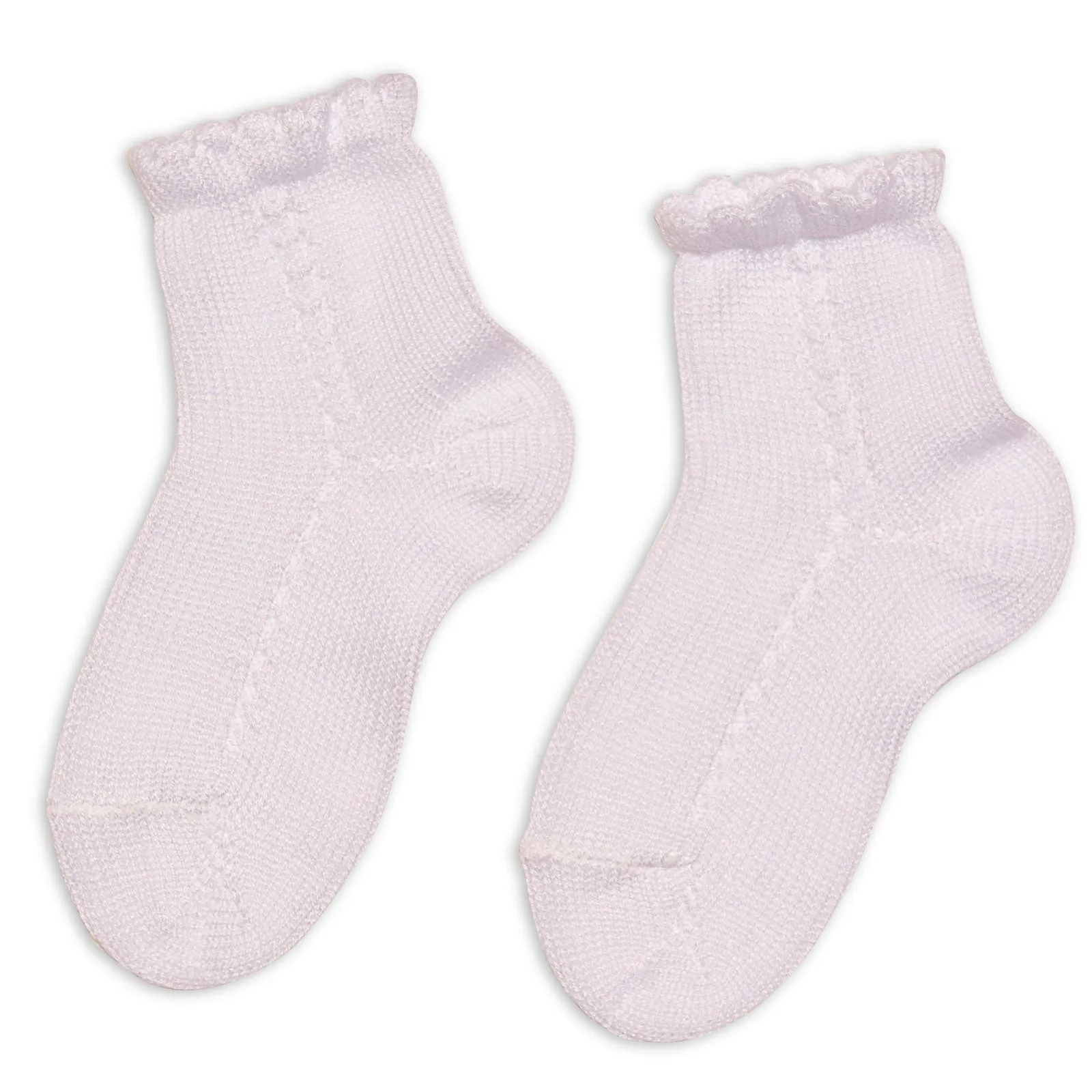 WHITE OPENWORK THICK SHORT SOCKS