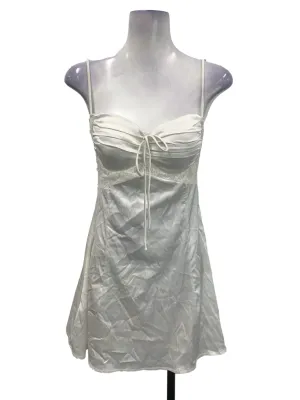 White Satin Lace Slip Mini Dress