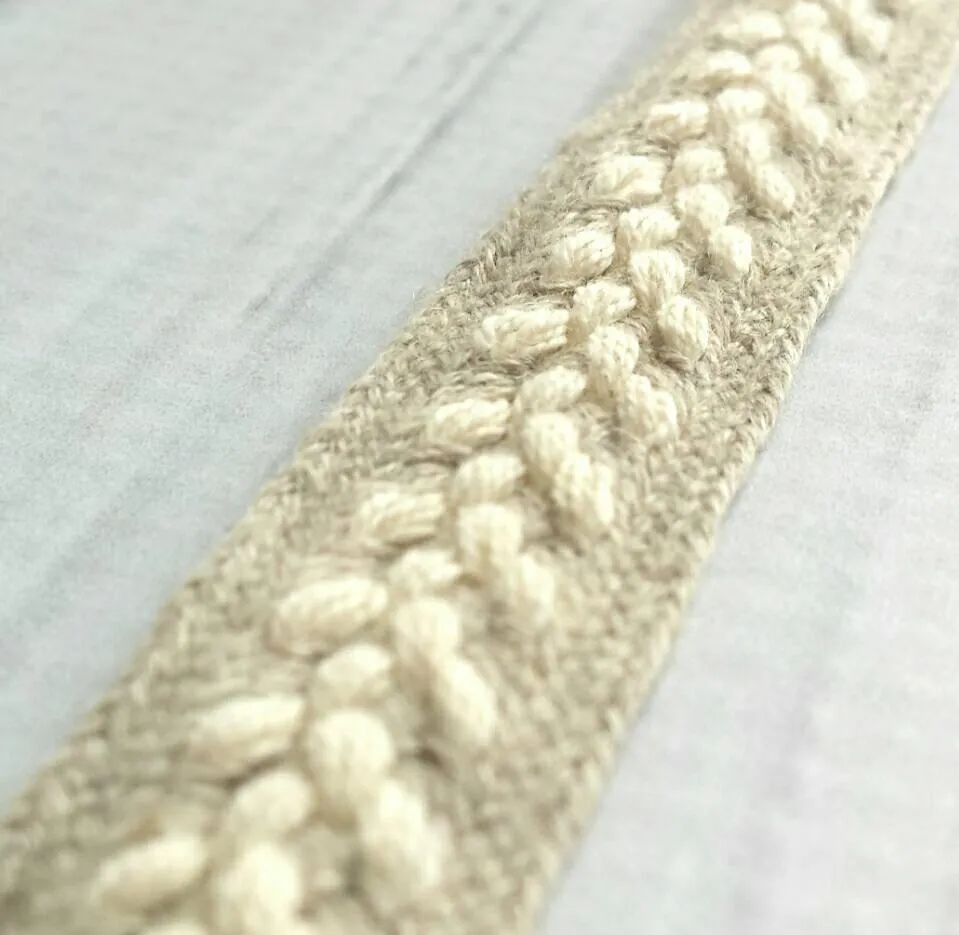 Wide Wrap Bracelet, braided bracelet, double wrap, winter bracelet, fall bracelet, oatmeal beige cream white, sweater bracelet, silver adjustable, arrow bracelet, knit style
