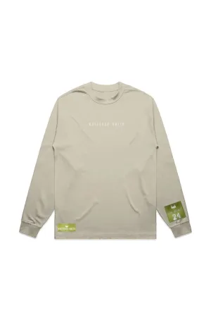 WOLFPACK UNLTD "BOLD STATEMENT" HEAVYWEIGHT OVERSIZED L/S TEXT LOGO | BUTTER BEIGE