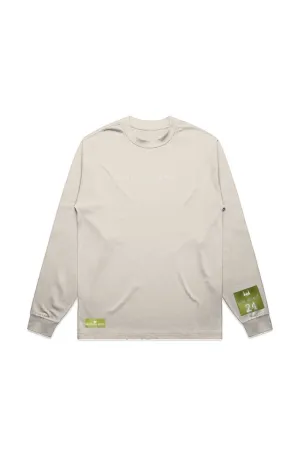 WOLFPACK UNLTD "BOLD STATEMENT" HEAVYWEIGHT OVERSIZED L/S TEXT LOGO | ECRU BEIGE
