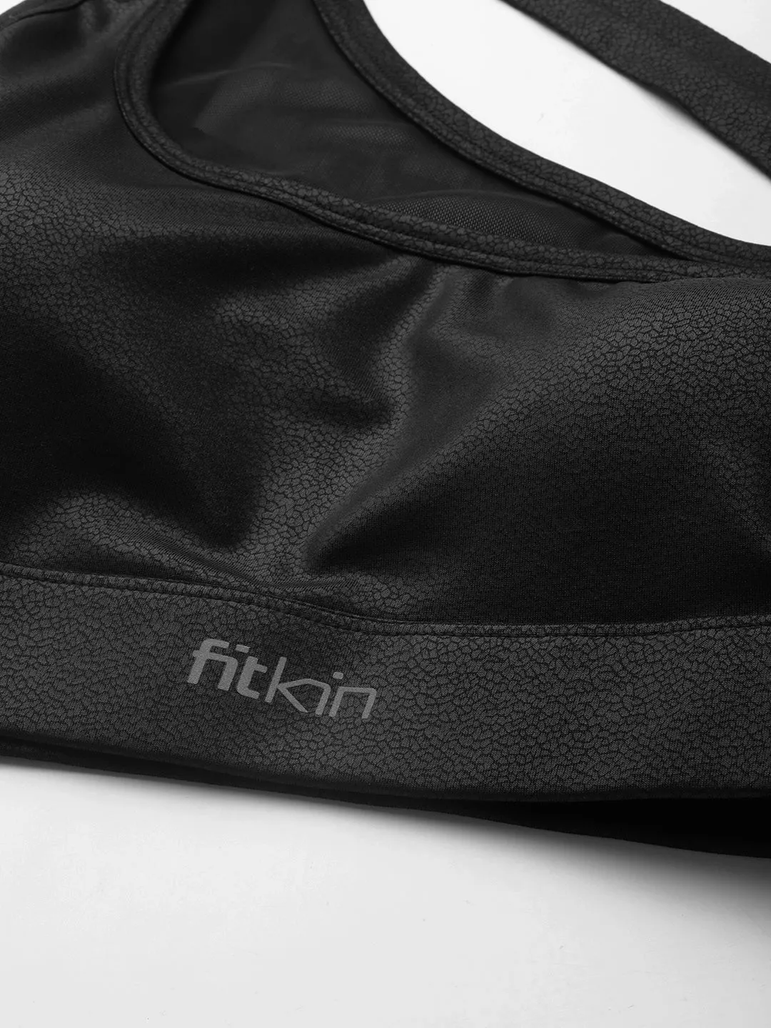Women Black One Shoulder Sports Bra