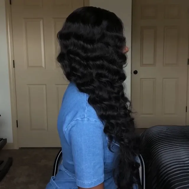 Women Curly Hair Brazilian Long Black Wigs