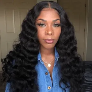 Women Curly Hair Brazilian Long Black Wigs