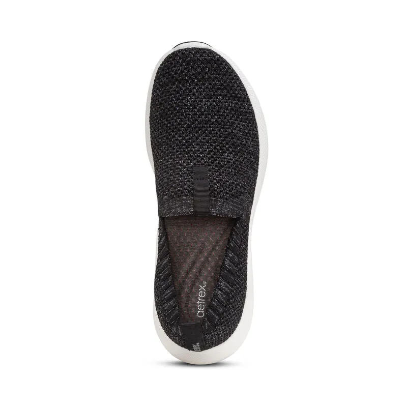 WOMEN'S AETREX ANGIE ARCH SUPPORT SNEAKERS SHIMMERY | BLACK