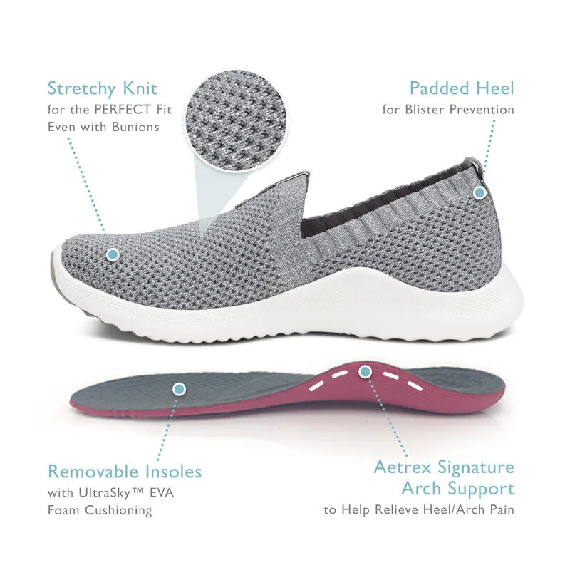 WOMEN'S AETREX ANGIE ARCH SUPPORT SNEAKERS SHIMMERY | BLACK