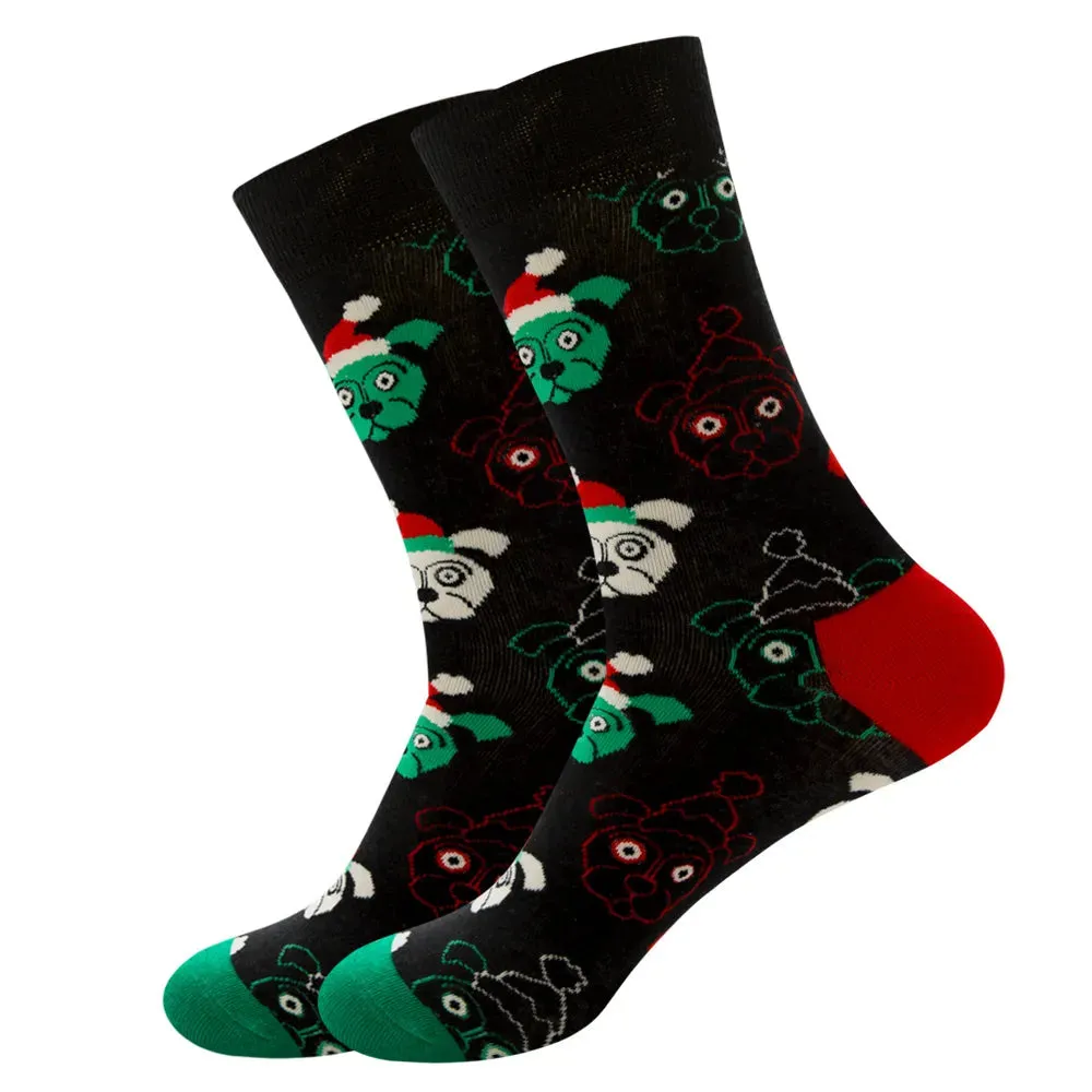 Women's and Men Christmas Socks Fun Christmas Santa Claus Tree Snowflake Festive Crew Socks