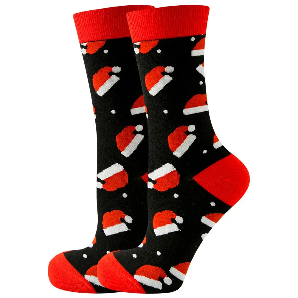 Women's and Men Christmas Socks Fun Christmas Santa Claus Tree Snowflake Festive Crew Socks