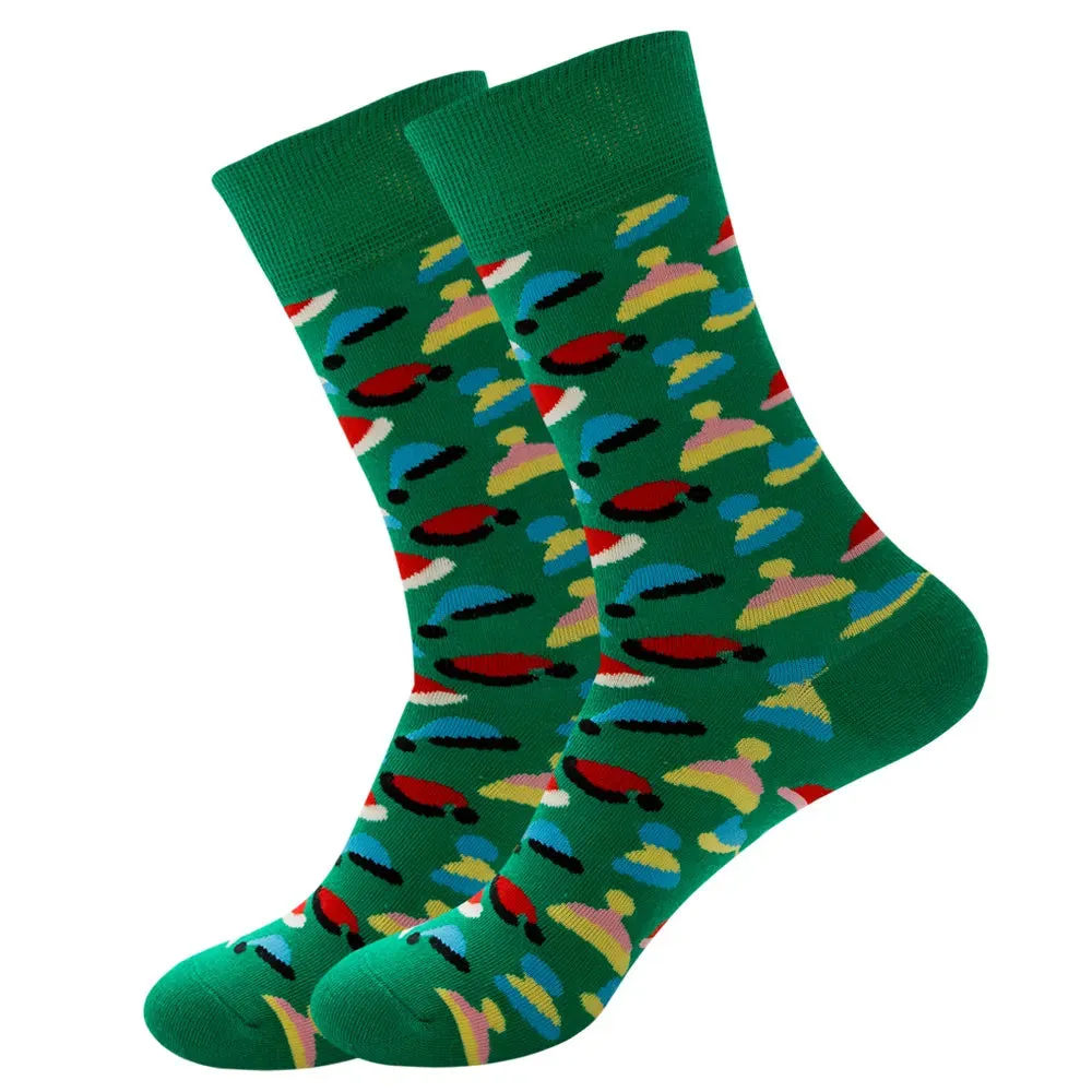Women's and Men Christmas Socks Fun Christmas Santa Claus Tree Snowflake Festive Crew Socks
