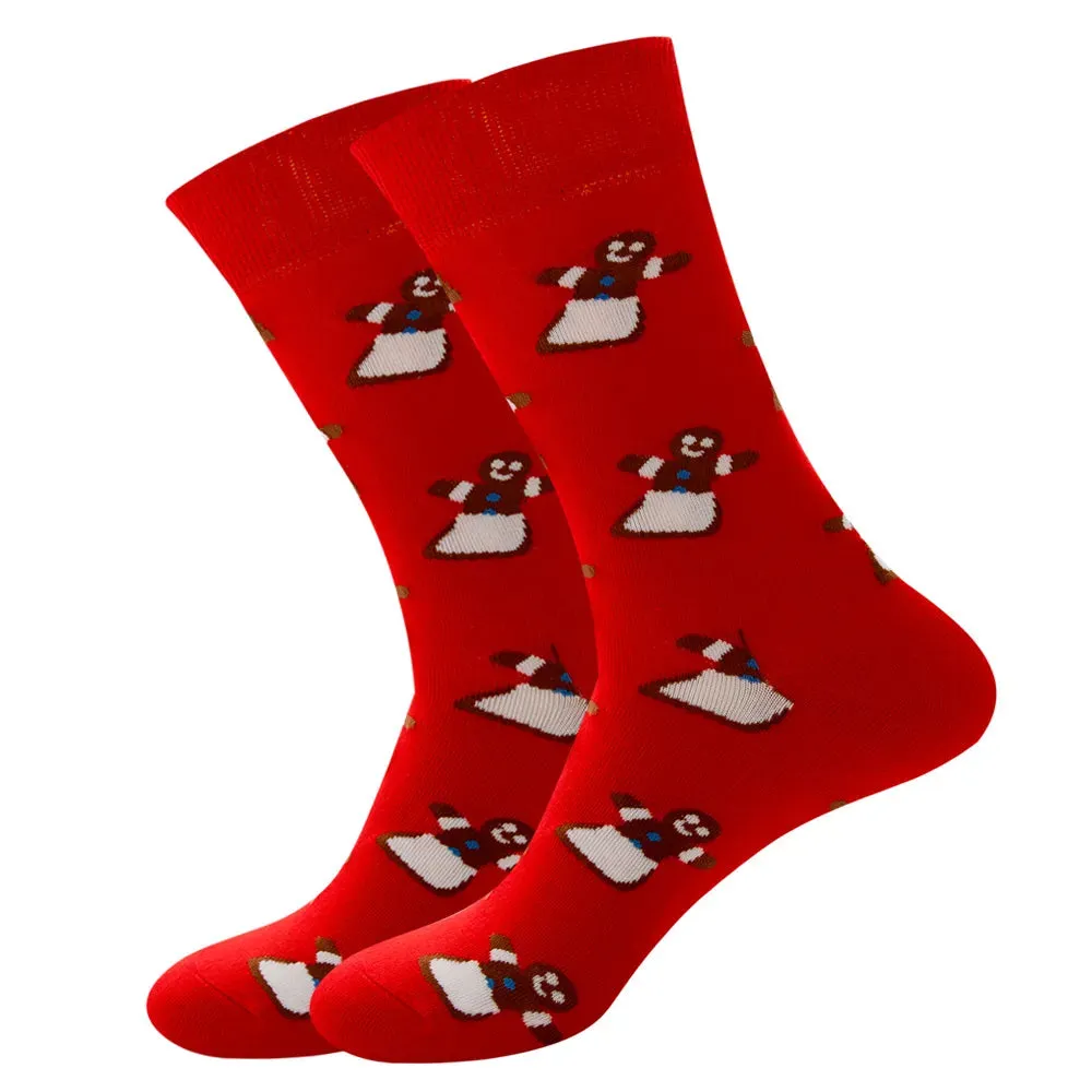 Women's and Men Christmas Socks Fun Christmas Santa Claus Tree Snowflake Festive Crew Socks