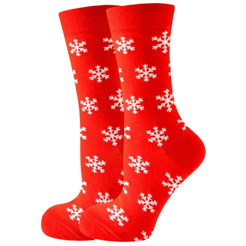 Women's and Men Christmas Socks Fun Christmas Santa Claus Tree Snowflake Festive Crew Socks