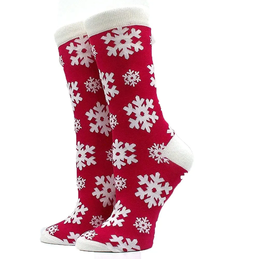Women's and Men Christmas Socks Fun Christmas Santa Claus Tree Snowflake Festive Crew Socks