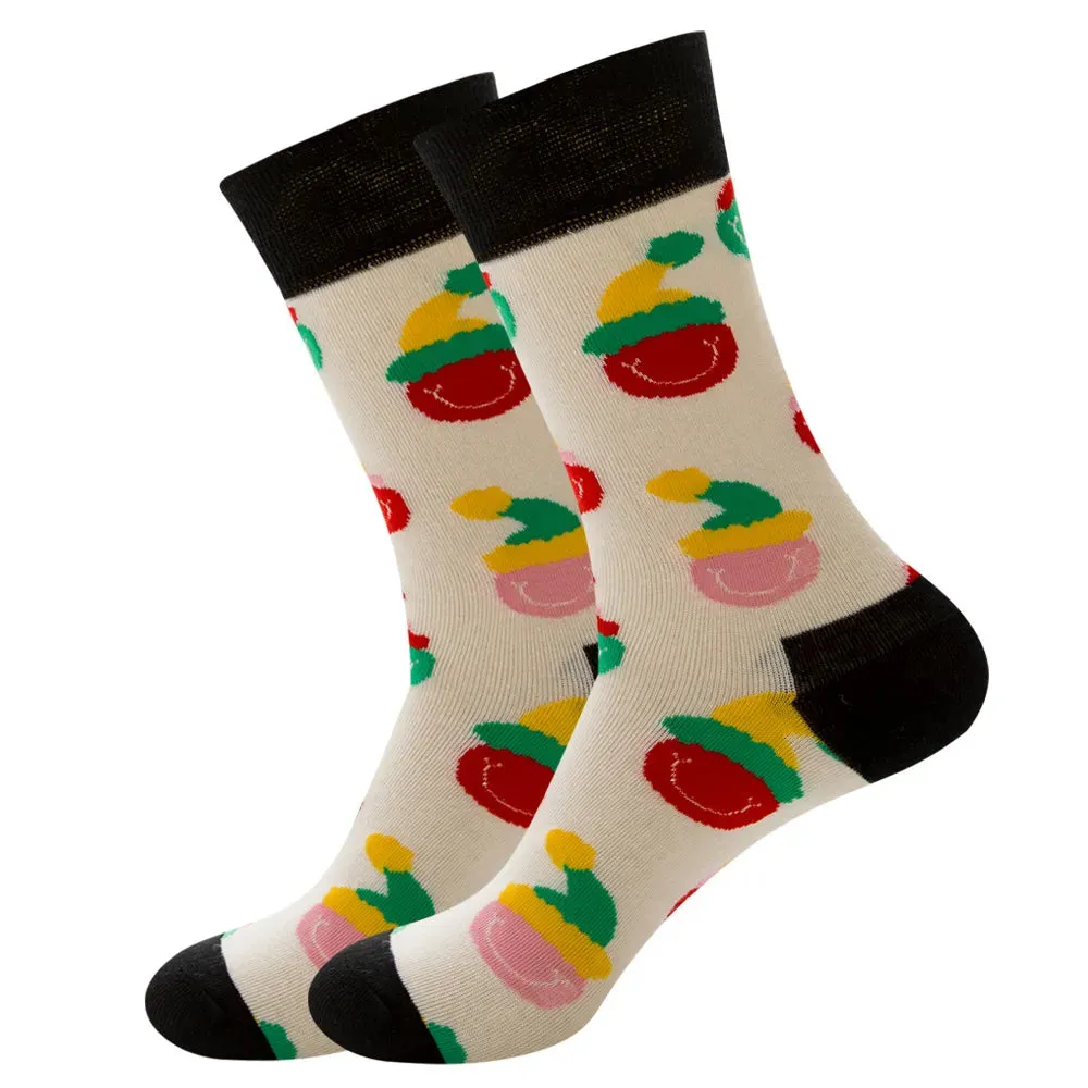 Women's and Men Christmas Socks Fun Christmas Santa Claus Tree Snowflake Festive Crew Socks