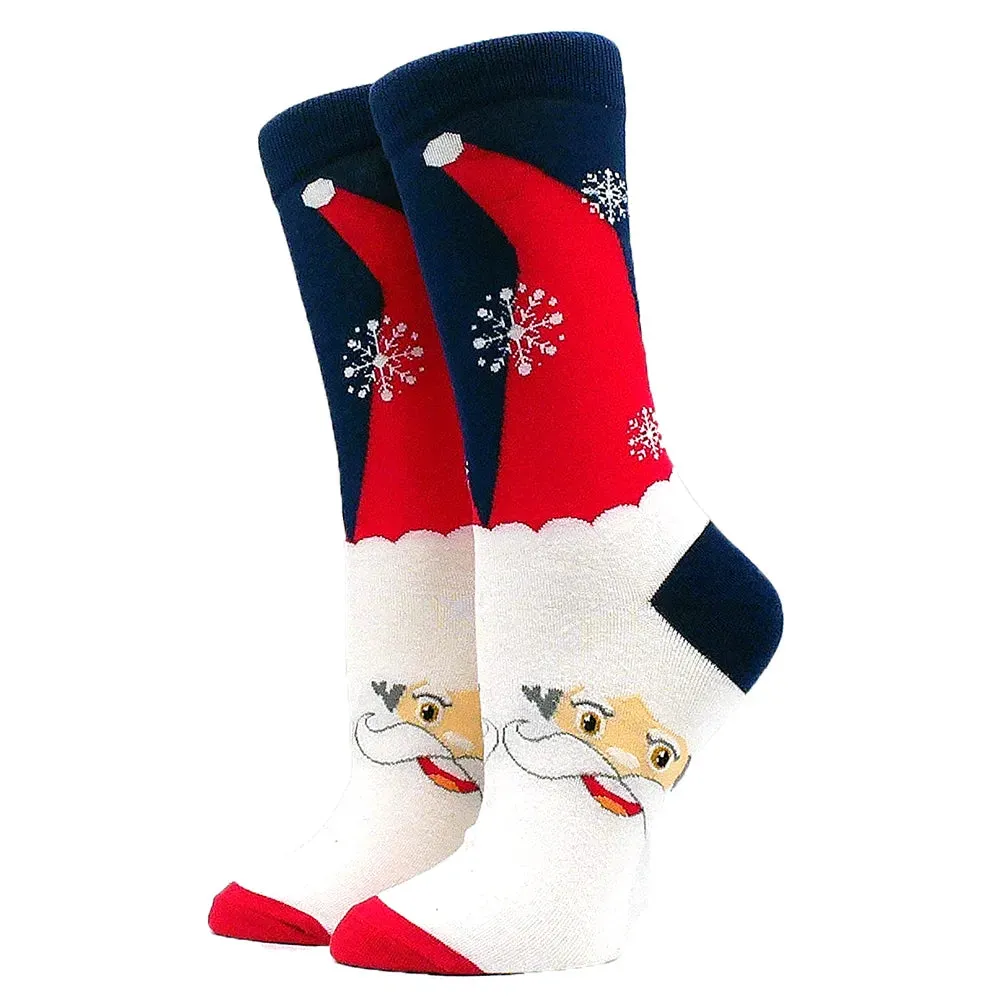Women's and Men Christmas Socks Fun Christmas Santa Claus Tree Snowflake Festive Crew Socks