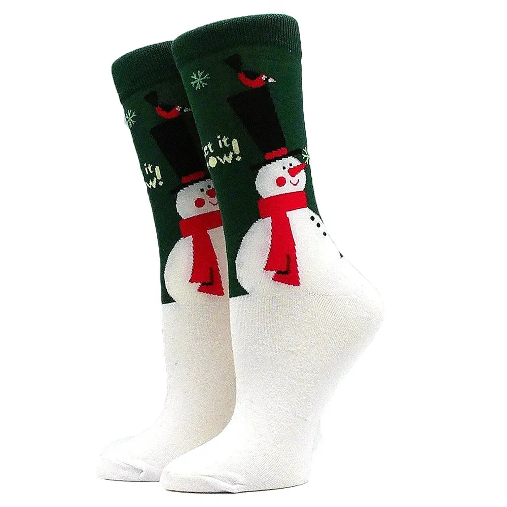 Women's and Men Christmas Socks Fun Christmas Santa Claus Tree Snowflake Festive Crew Socks