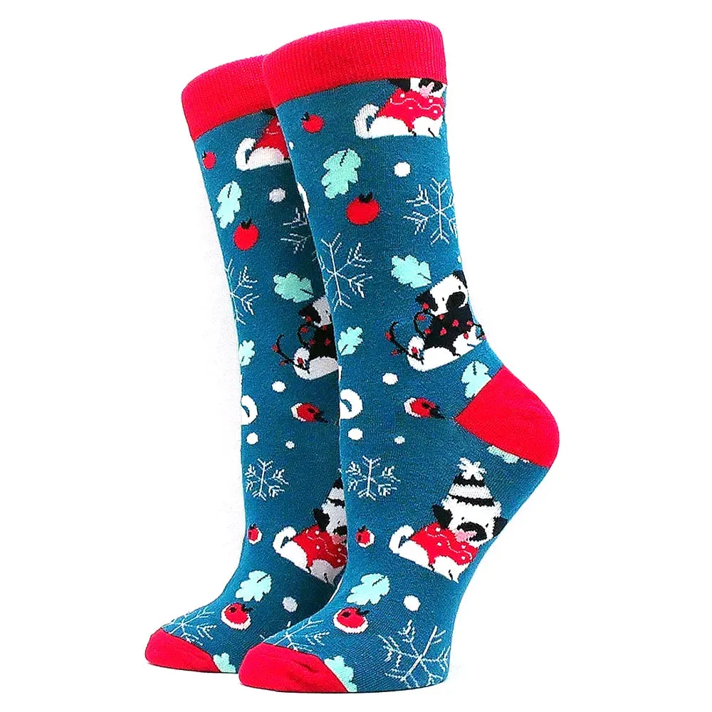 Women's and Men Christmas Socks Fun Christmas Santa Claus Tree Snowflake Festive Crew Socks