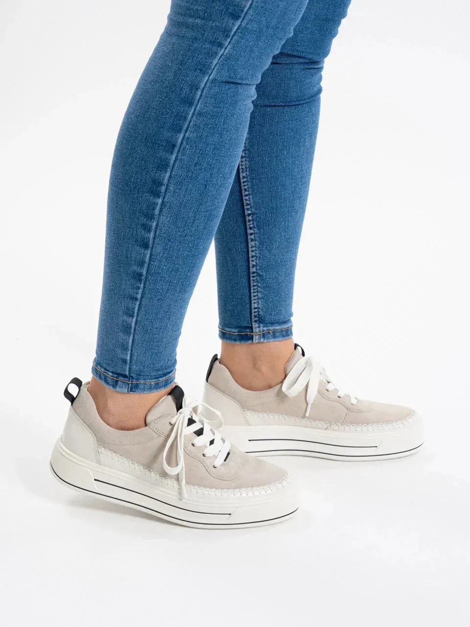 WOMEN'S ARA CORSICA SNEAKER | CREAM / SHELL