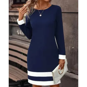 Women's Casual Long Sleeve Workwear Dress | Mini