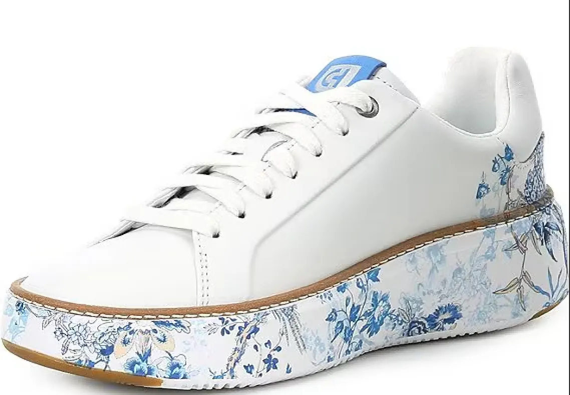 WOMEN'S COLE HAAN GRANDPRØ TOPSPIN SNEAKER | OPTIC WHITE / BLUE TOILE