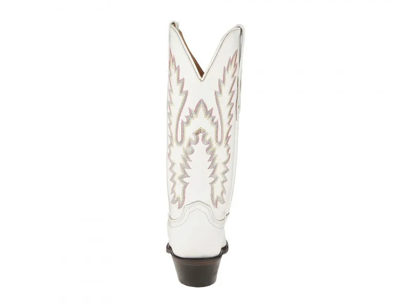 Women's Cowboy Country Western Boots Handmade White Leather LF1521E 