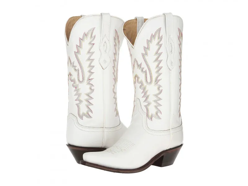 Women's Cowboy Country Western Boots Handmade White Leather LF1521E 