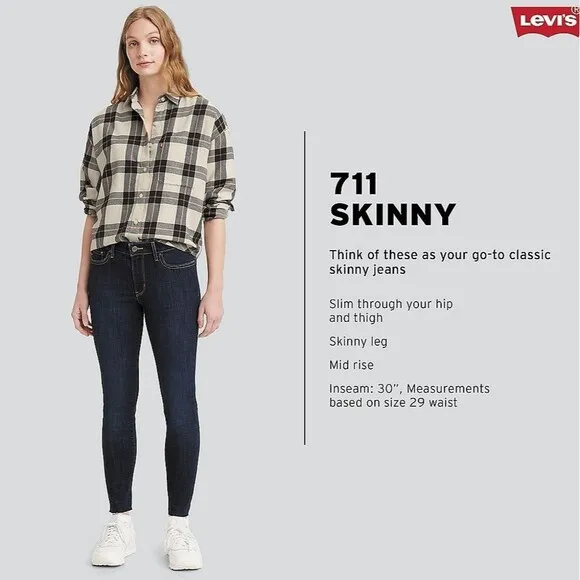 Women's Levi's 711 Skinny Jeans Size 30x 28  (10S)