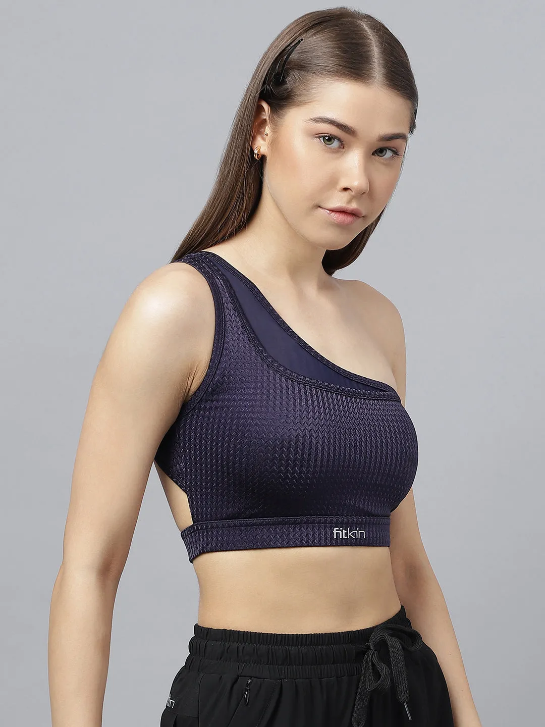 Women's self design one shoulder sports bra