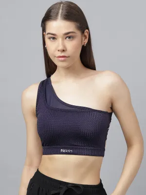 Women's self design one shoulder sports bra