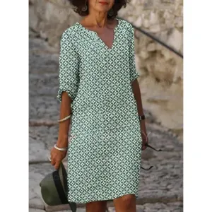 Women's Summer 3 4 Sleeves Dress | Mini