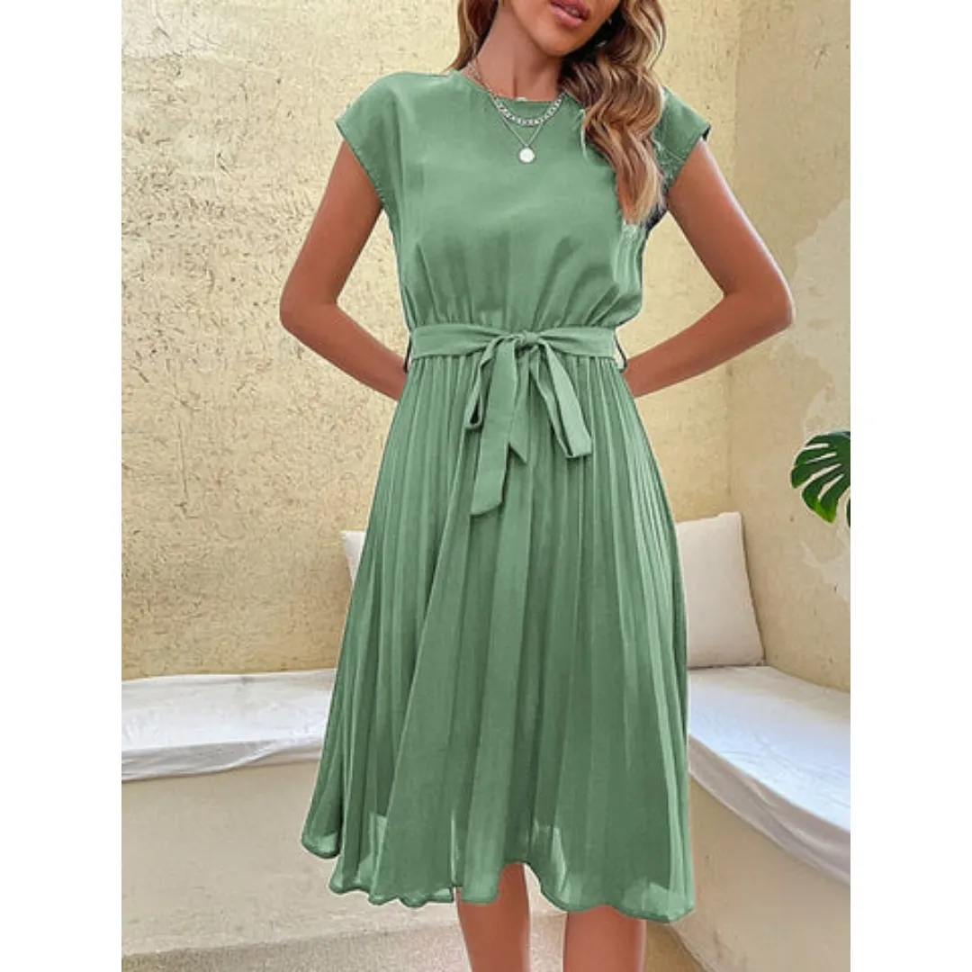 Women's Summer A Line Pleated Dress | Midi