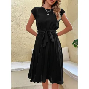 Women's Summer A Line Pleated Dress | Midi