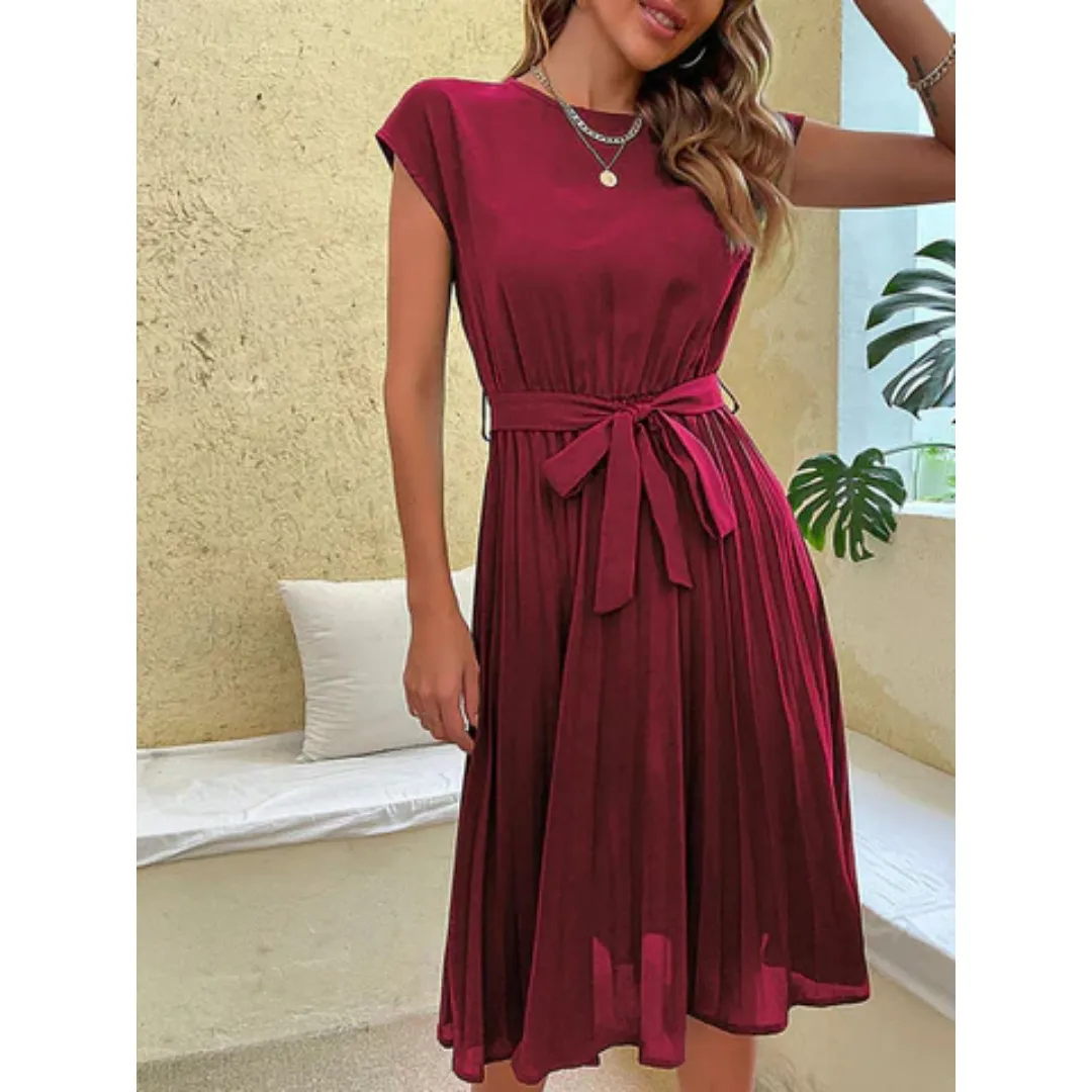 Women's Summer A Line Pleated Dress | Midi