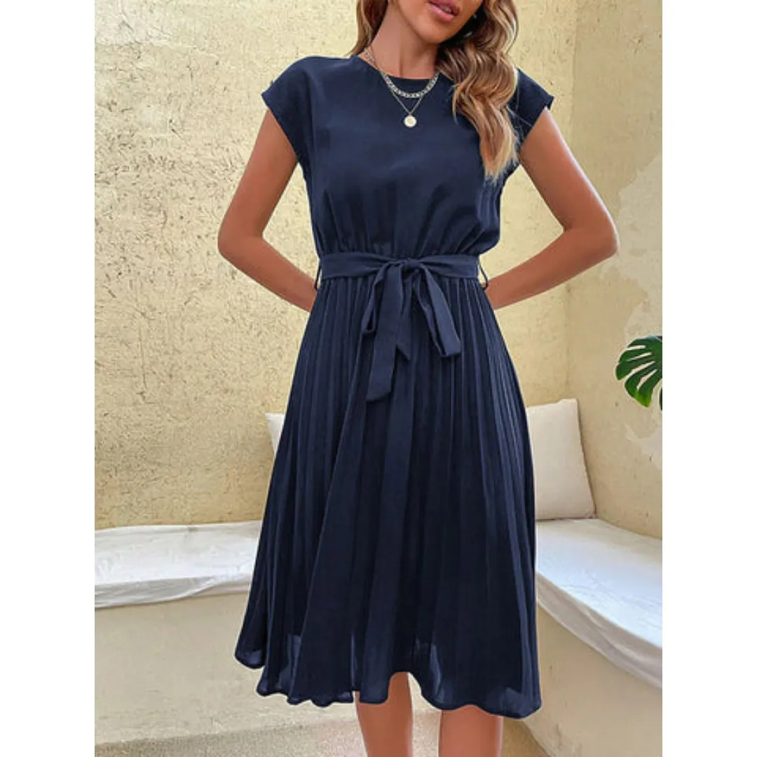 Women's Summer A Line Pleated Dress | Midi