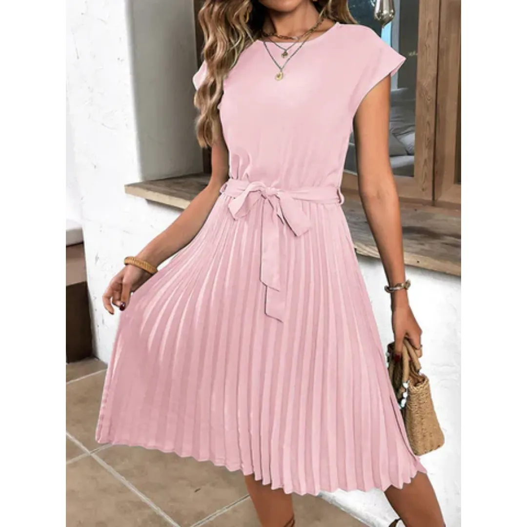 Women's Summer A Line Pleated Dress | Midi