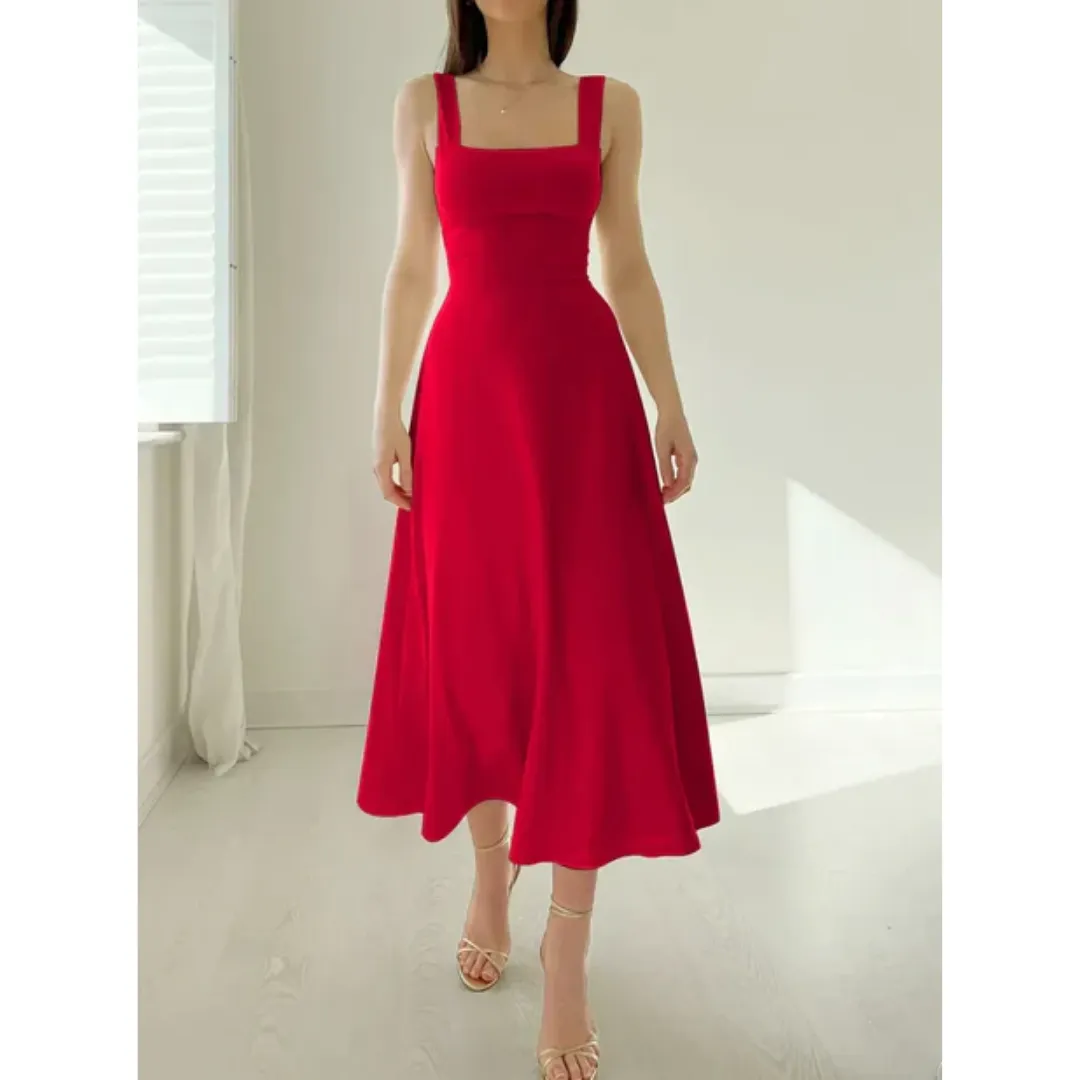 Women's Summer Fit And Flare Dress | Midi