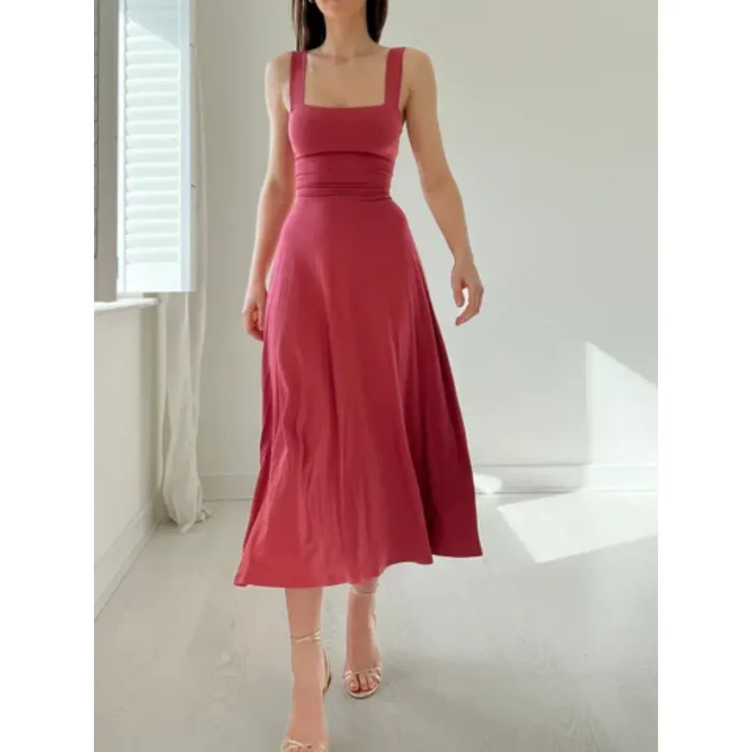Women's Summer Fit And Flare Dress | Midi