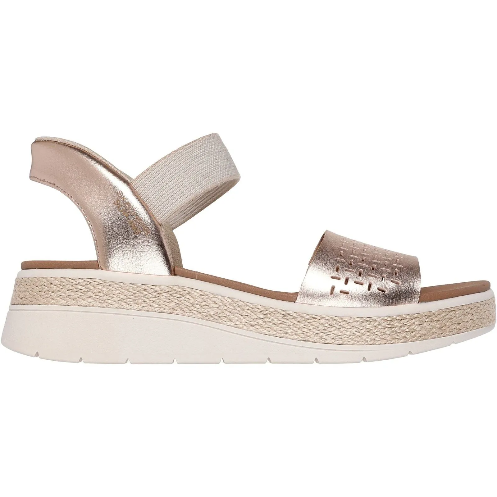 Women's Wide Fit Skechers 114415 Slip-ins Bobs Sun Ray Step Aside Sandals