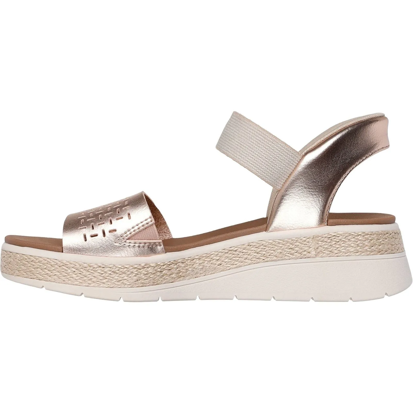 Women's Wide Fit Skechers 114415 Slip-ins Bobs Sun Ray Step Aside Sandals