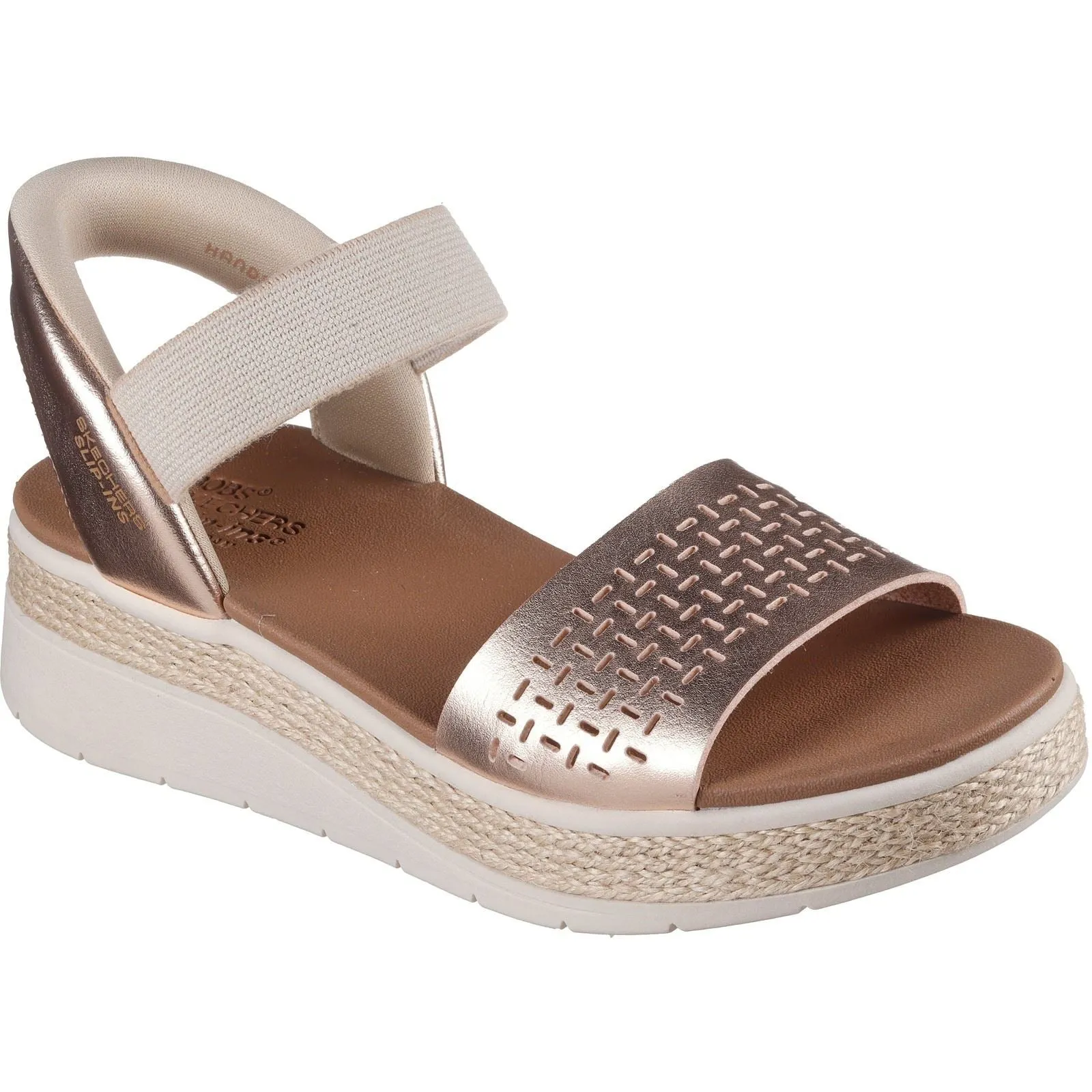 Women's Wide Fit Skechers 114415 Slip-ins Bobs Sun Ray Step Aside Sandals