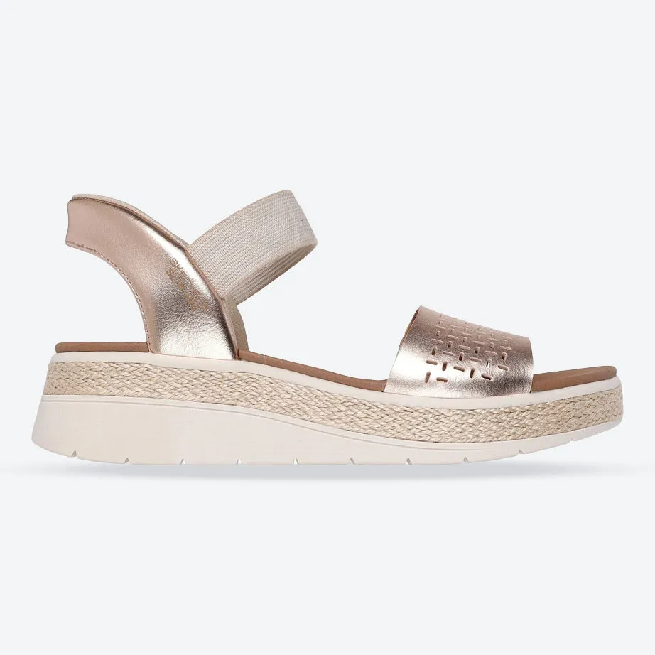 Women's Wide Fit Skechers 114415 Slip-ins Bobs Sun Ray Step Aside Sandals