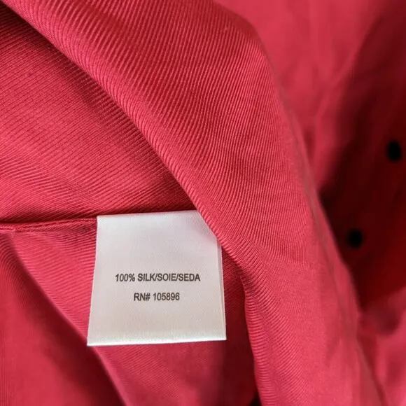 Worth New York Red Shirt Dress 4 Silk Button Down Longline Chic Old Hollywood