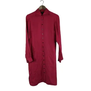 Worth New York Red Shirt Dress 4 Silk Button Down Longline Chic Old Hollywood