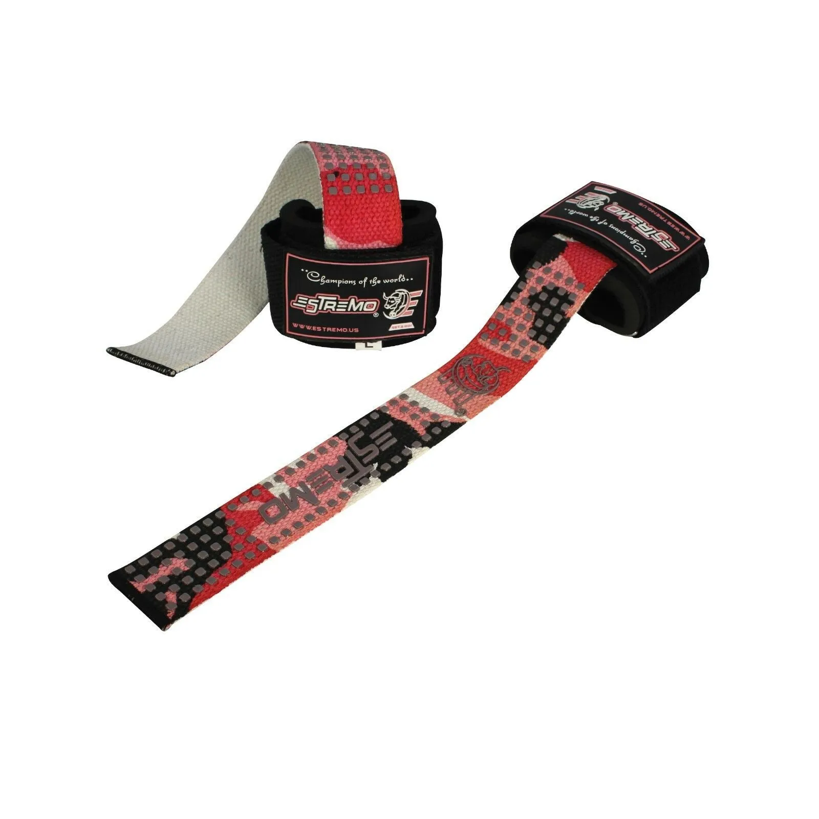 Wrist Support Bar Lifting Straps - Pink Camo