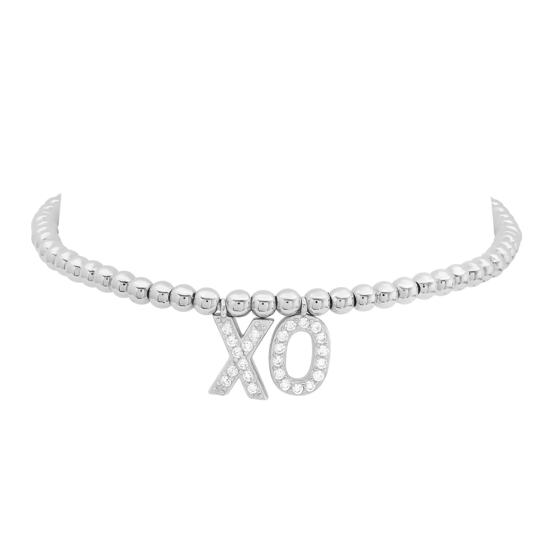 XO STRETCH BRACELET, SILVER