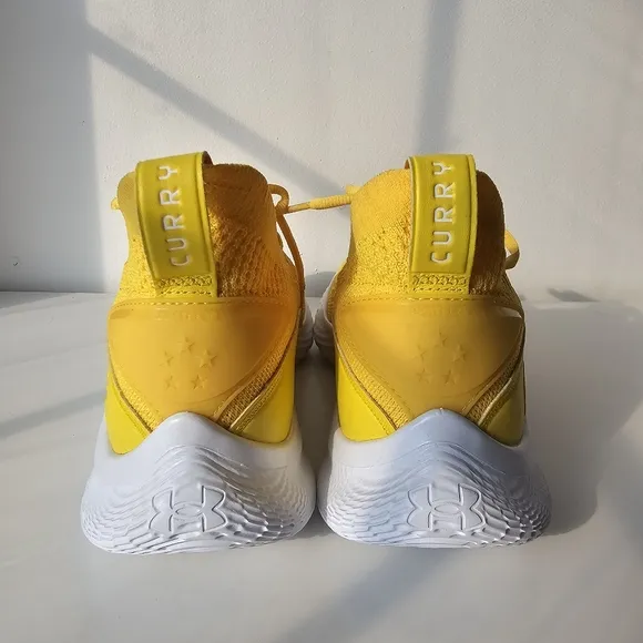 Yellow Boys Basketball Shoes, Under Armour, Curry Flow 8 GS, Size 4.5Y