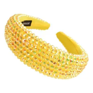 Yellow Faceted Bead Padded Headband
