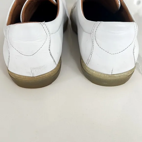 Zanzara Drum White Soft Lace Up Leather Sneakers Men’s Sz 10.5